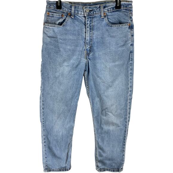 Levis 550 Jeans 35x30 (32x28) Blue Denim Relaxed Fit Mid Rise Cotton Blend - Picture 1 of 5